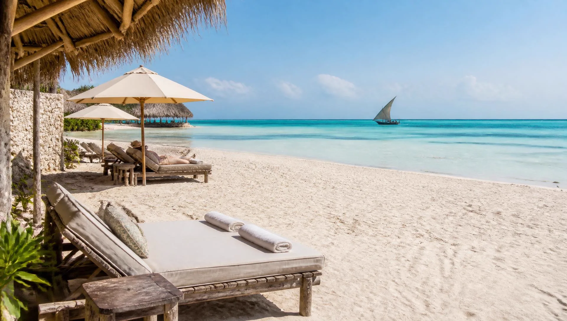 Panoramic Indian Ocean and reef view from Coral Retreat villa on the Vipingo Ridge estate, Kenya coast